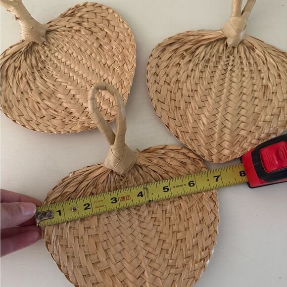 Woven Straw Hand Fans - Picture 2 of 4